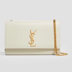 Yves Saint Laurent Cream Shoulder Bag with Gold Chain